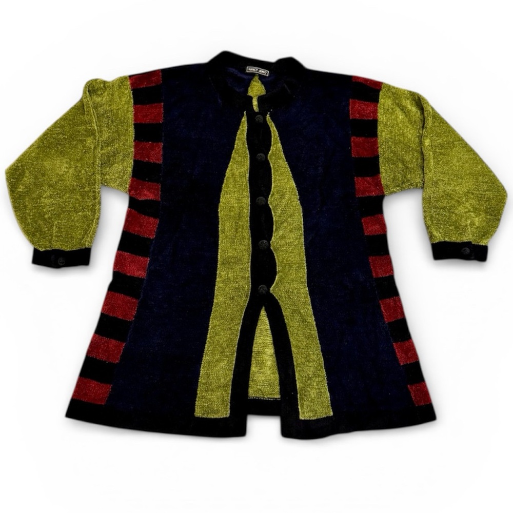Rare Vintage 90’s Nancy Jemio Color Block Cardigan Sweater